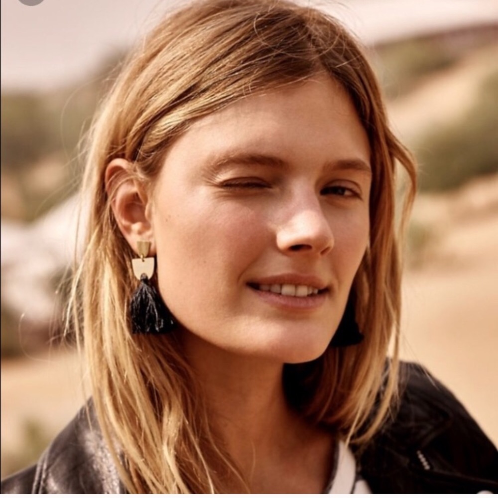 Madewell Black Tassel Earrings